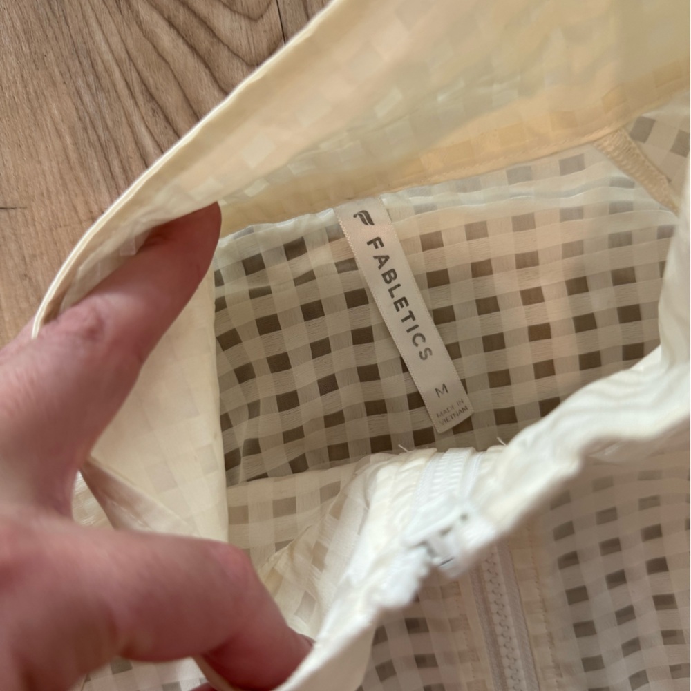 Fabletics Cream Checkered Jacket - image 3